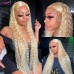 Stema 613 Blonde Curly 13x4 Transparent Lace Front Wig